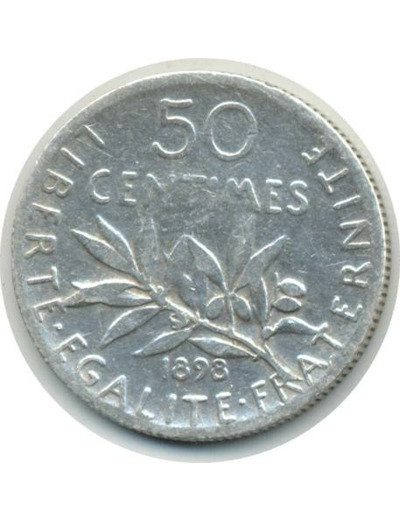 FRANCE 50 CENTIMES ROTY 1898 TB+ (G420) N1