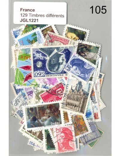 129 TIMBRES FRANCE DIFFERENTS OBLITERES *105