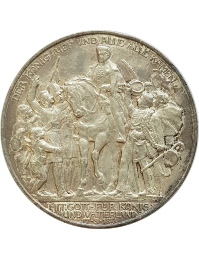 ALLEMAGNE PRUSSE 3 MARK 1913 A TTB+