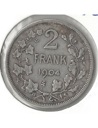 BELGIQUE 2 FRANK 1904 FL TB+