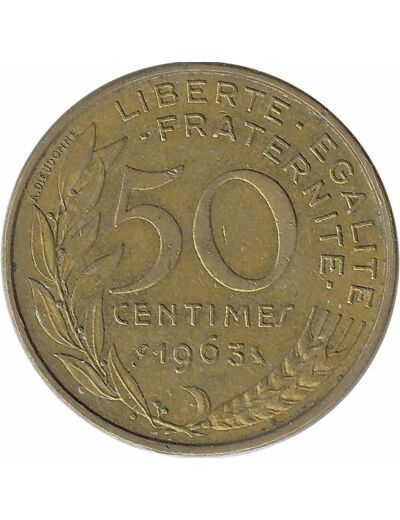 FRANCE 50 CENTIMES LAGRIFFOUL 1963 3 plis TTB