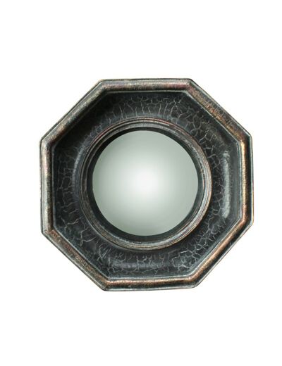 Miroir convexe octogonal noir 18cm