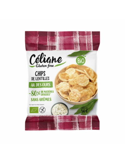 Chips de lentilles Bio à l'Ail des Ours-50g-Céliane