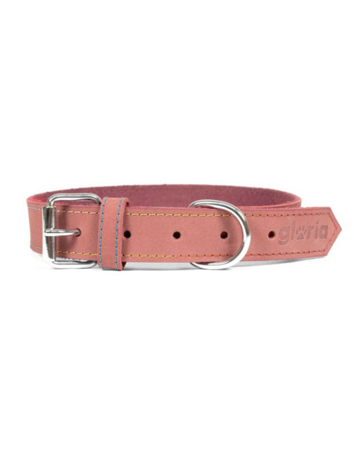 Collier en NUBUCK, Rose pour chiens - 45 cm x 18 mm