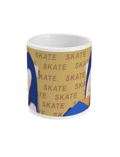 Tasse ou mug "skate en jaune" - Personnalisable