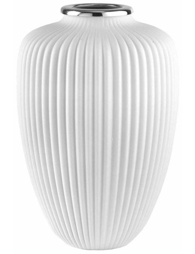 VASE EN VERRE COSTE L.20cm H.35cm