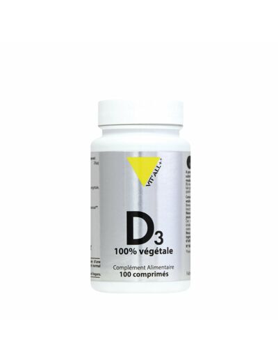 Vitamine D3 végétale 20µg-100 comprimés-Vit'all+