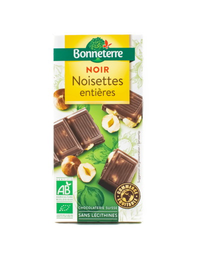 Tablette de Chocolat Noir aux Noisettes Entières Bio 100g