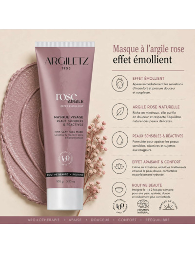 Masque argile rose 100g LABO ARGILETZ