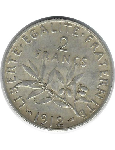 FRANCE 2 FRANCS SEMEUSE 1912 TTB N3