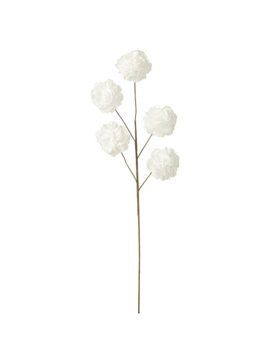 Fleur Artificielle Eva en Polyester Blanche à 5 Pompons Haute Tige 86cm
