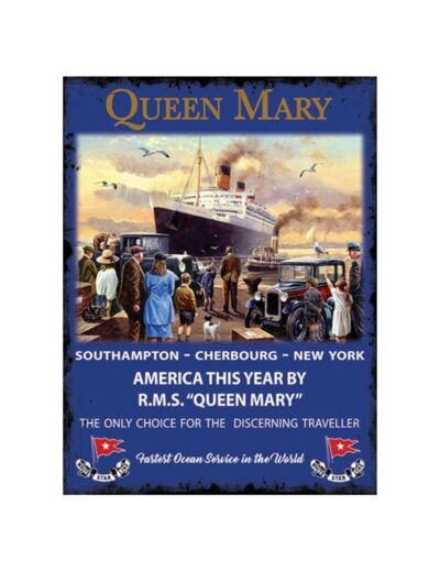 Plaque métal Queen Mary - 30 x 40 cm - ICD Collections.