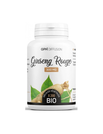 Ginseng Rouge racine bio 300mg 200 gélules