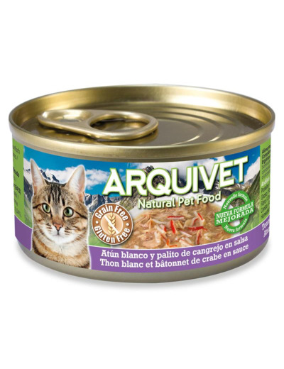 Arquivet  - Nourriture humide au Thon blanc & Bâtonnet Crabe 80g