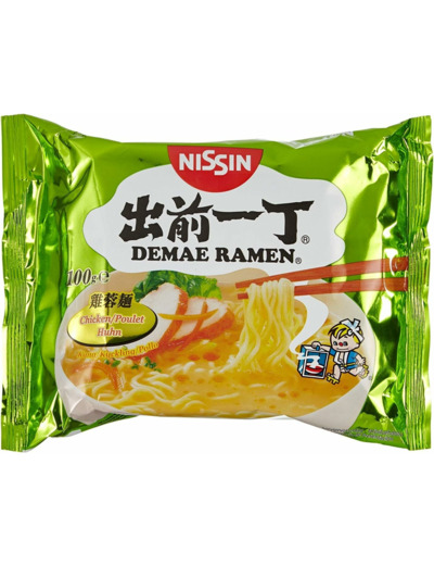 Nissin Demae Ramen Soupe à nouilles japonaises, saveur poulet, 100 g
