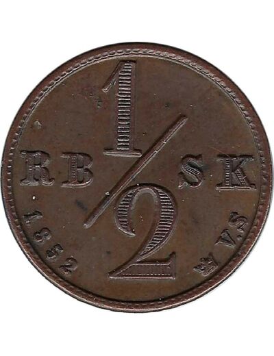 DANEMARK 1/2 RIGSBANKSKILLING FREDERIK VII 1852 TTB+