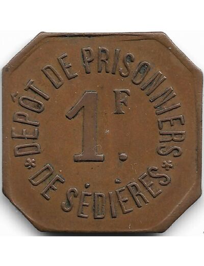 19 CORREZE - CLERGOUX 1 FRANC DEPOT DE PRISONNIERS DE SEDIERES 14/18 TTB+