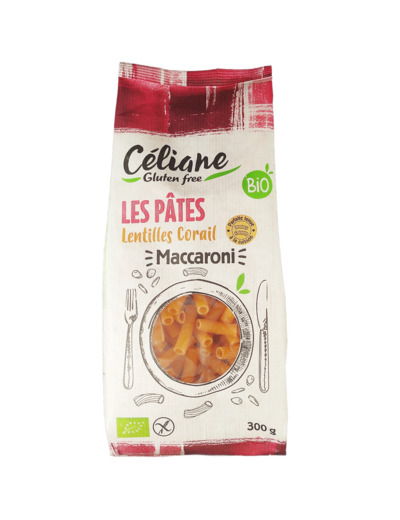 Maccaroni Lentilles Corail Sans Gluten Bio 300g