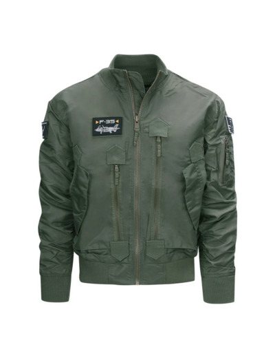 Blouson aviateur F-35 vert | Veste militaire premium en nylon
