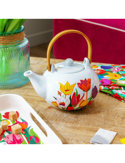 THEIERE EN GRÈ TULIPES