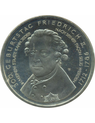 Allemagne 2012 A 10 EURO 300 ANS FREDERIC LE GRAND