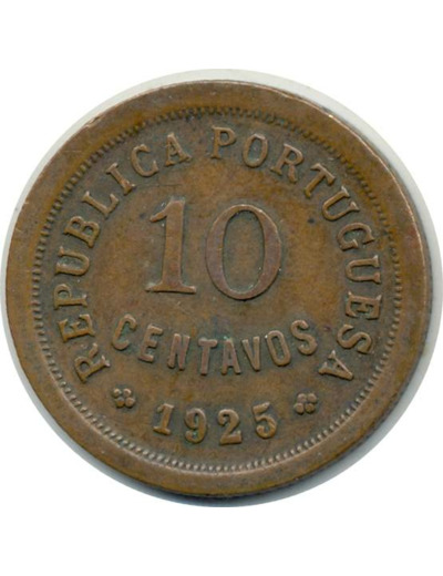 PORTUGAL 10 CENTAVOS 1925 TB+ (W573)