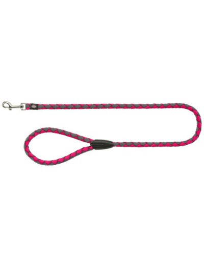 Laisse en nylon rond - Fushia & gris graphite