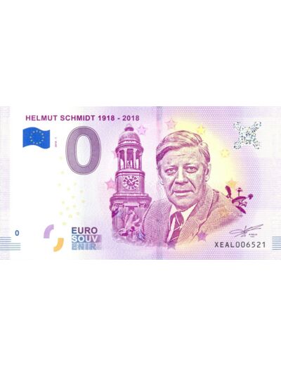 ALLEMAGNE 2018-1 HELMUT SCHMIDT 1918-2018 BILLET SOUVENIR 0 EURO