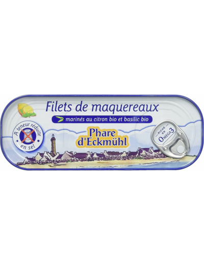 Maquereaux filets citron hyposode 130g Phare d Eckmühl