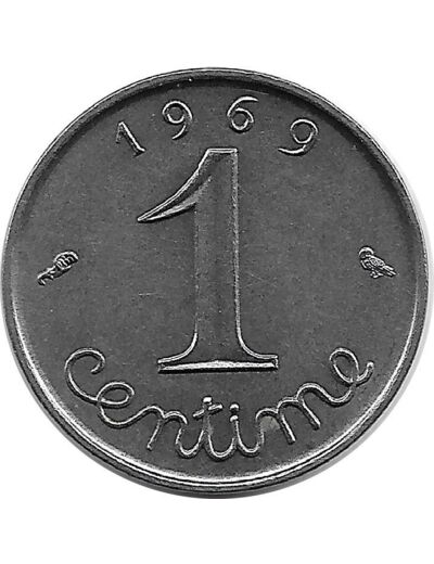 FRANCE 1 CENTIME EPI 1969 QUEUE LONGUE SUP
