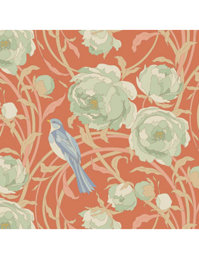 COUPON DE TISSU TILDA SONGBIRD CORA CORAL  50 X 55 CM