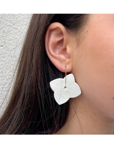 Créoles en porcelaine blanche Marie Courtillat