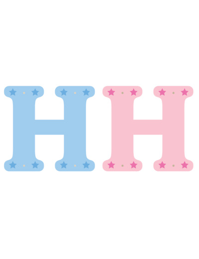 Lettre H x2pcs. Hauteur 5.5cm
