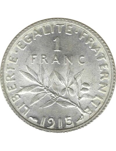 FRANCE 1 FRANC ROTY 1915 SUP/NC