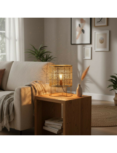 Lampe à Poser Busala Métal doré ciselé 30x30x36cm