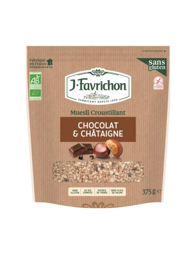 Muesli Croustillant Chocolat Chataigne sans gluten 375g