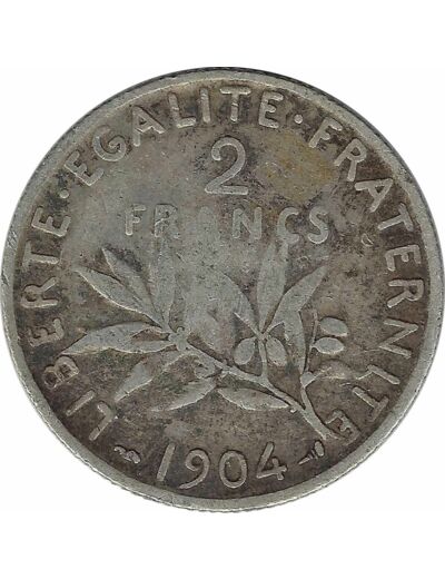 FRANCE 2 FRANCS SEMEUSE 1904 TB