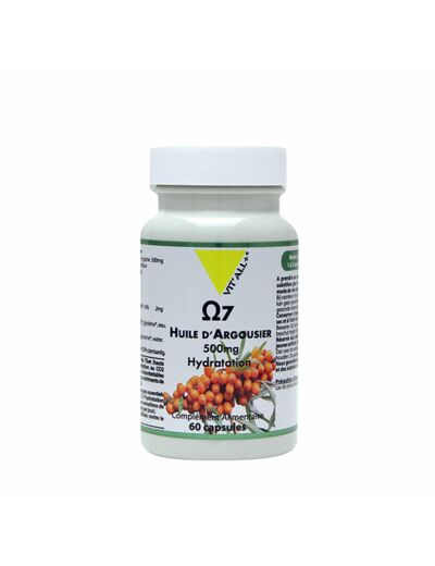 Oméga 7 huile d'argousier 500mg-60 capsules-Vit'all+