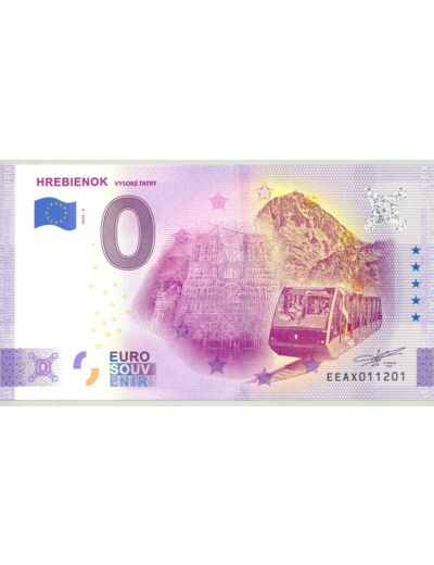 SLOVAQUIE 2020-2 HREBIENOK BILLET SOUVENIR 0 EURO TOURISTIQUE NEUF