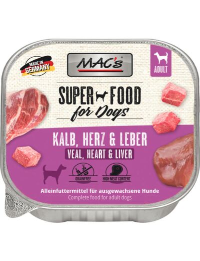 MAC'S Chien, Veau, coeur & foie - 150G