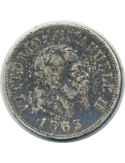 ITALIE 50 CENTESIMI 1863 MBN VITTORIO EMANUELE II TTB (W14.1)