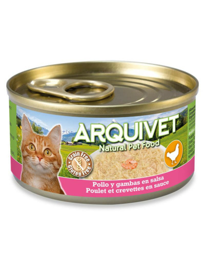 ARQUIVET Poulet en sauce aux crevettes pour chat - 80 g