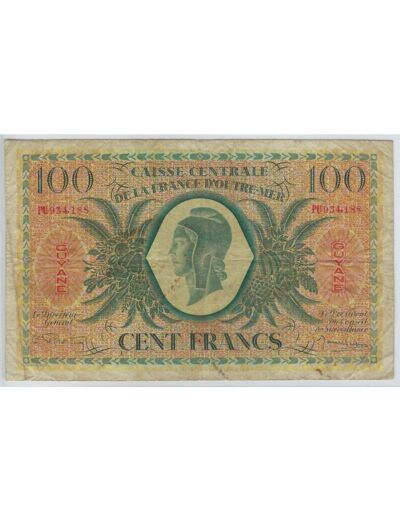 GUYANE 100 FRANCS CAISSE CENTRALE 1941 SERIE PU TB+