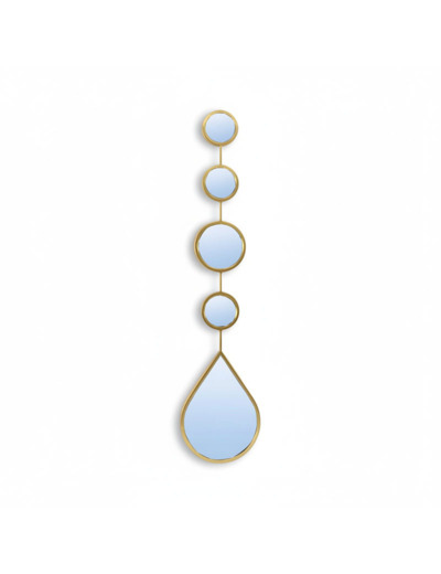 Miroir goutte fer doré 16x2x73cm