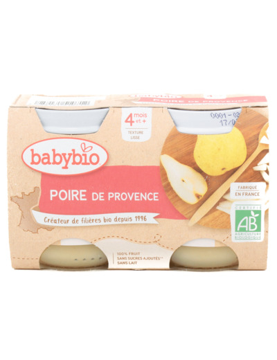 Pots Bébé Poire de Provence Bio 2x130g