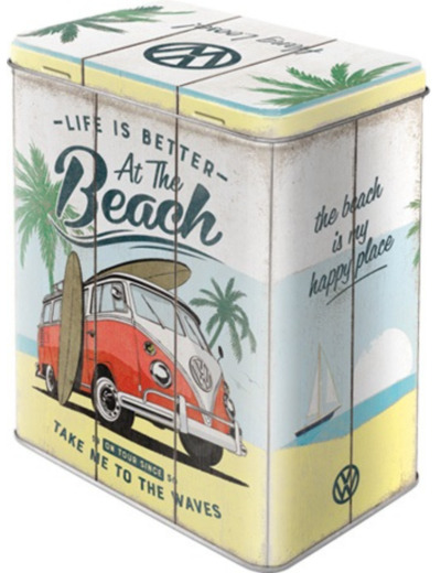 Boite de conservation VW Bulli, Life Is Better At The Beach - 3 L