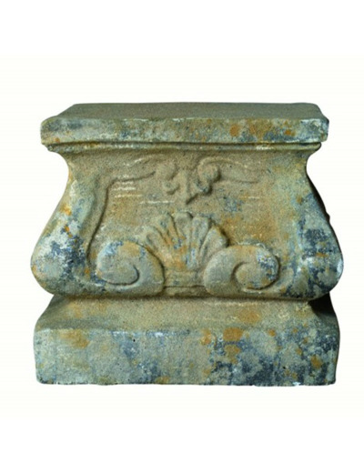 Socle pierre reconstituée Arabesques 34x34x30cm