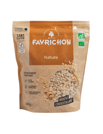 Muesli croustillant nature Bio-500g-Favrichon