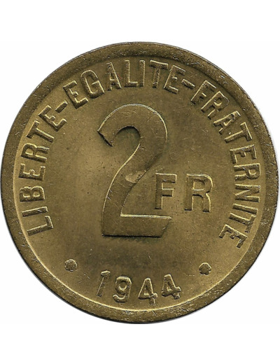 FRANCE 2 FRANCS PHILADELPHIE FRANCE LIBRE 1944 SUP+