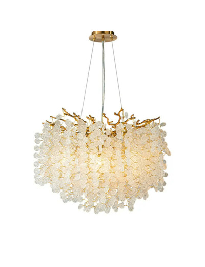 Lustre Kelly goutte de pluie fer verre 30x60x60cm